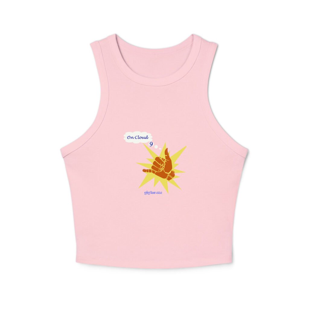 Micro rib racer tank top