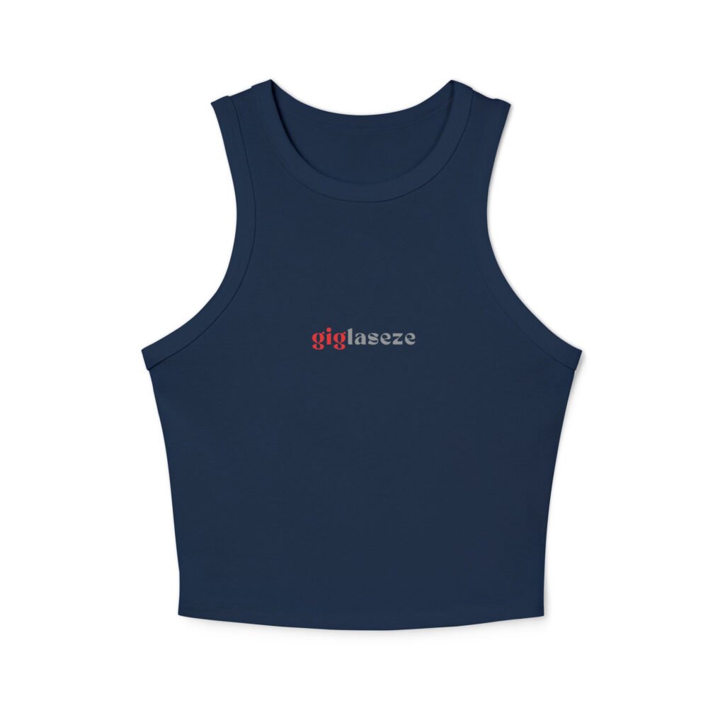 Women's micro rib racer tank top