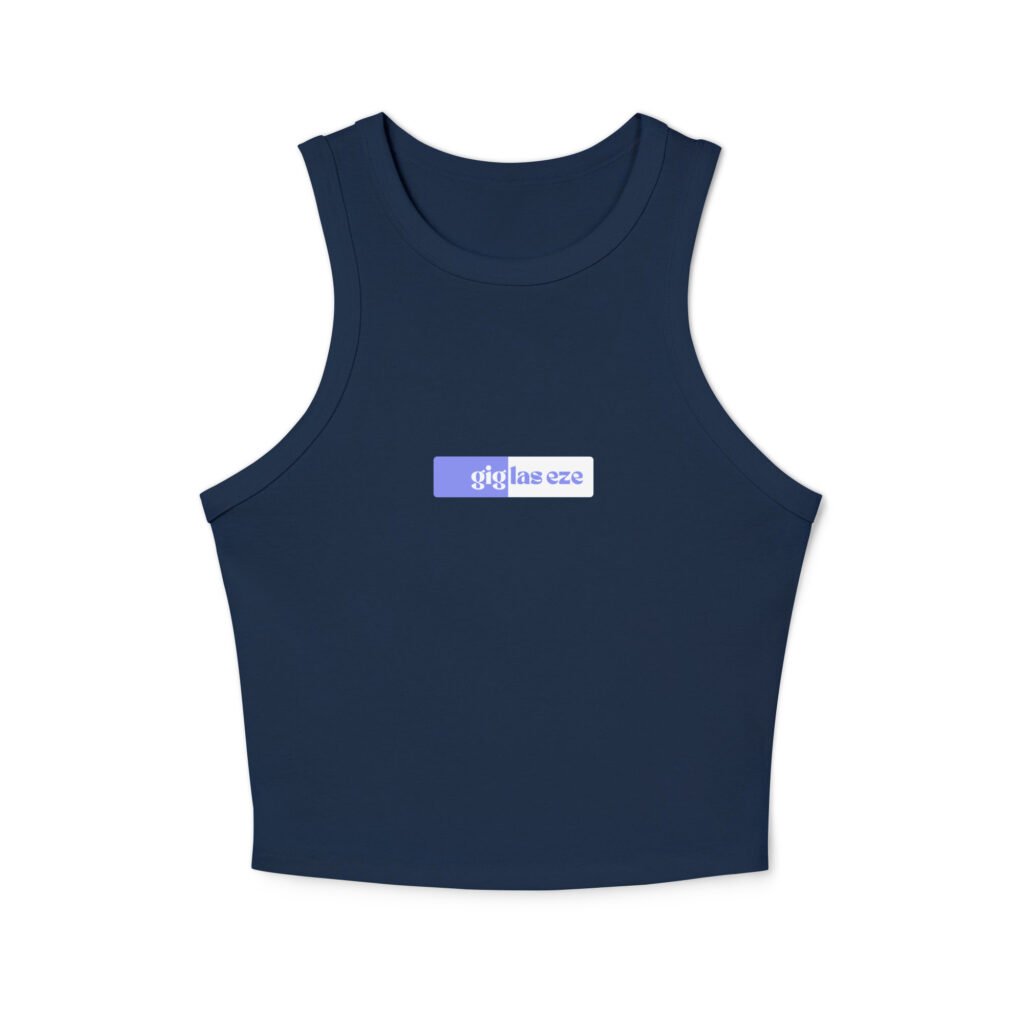 Micro rib racer tank top